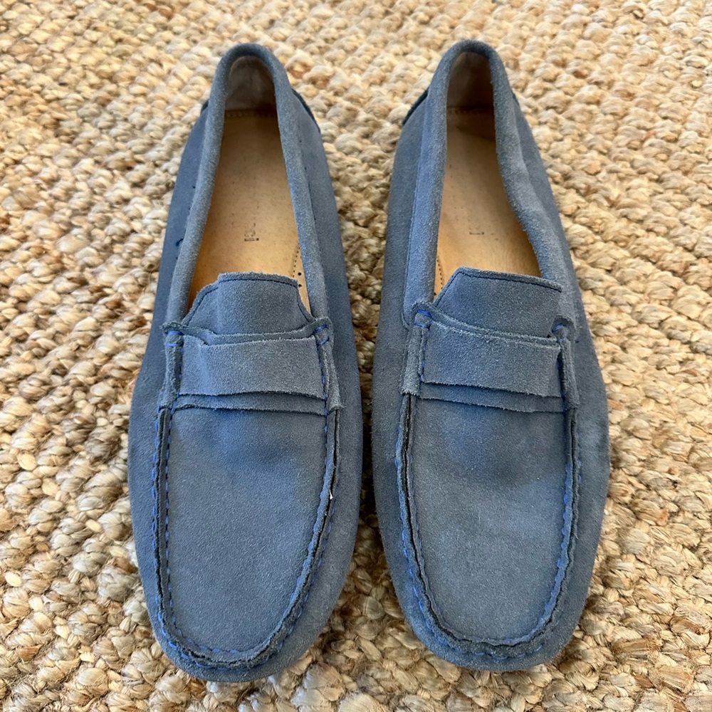 Bacco Bucci Studio Lt. BLUE Suede Soft Leather Driving Loafer Lt.BLUE | Men 9